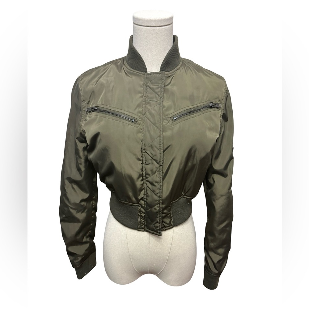 Olive Green Women's Bomber Jacket - size S